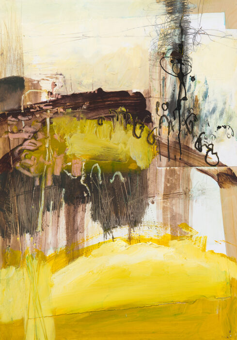 abstracted yellow brown lanscape