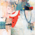 abstract circus collage painting